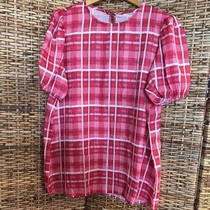 Red Plaid Short Sleeve Blouse 3X